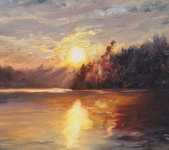 Sunset Over The Lake