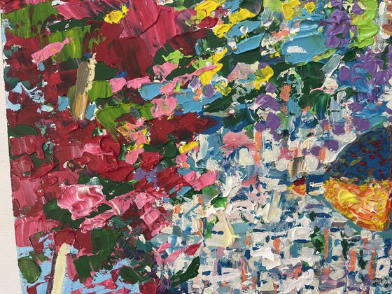 Impressionist Positano Oil Painting