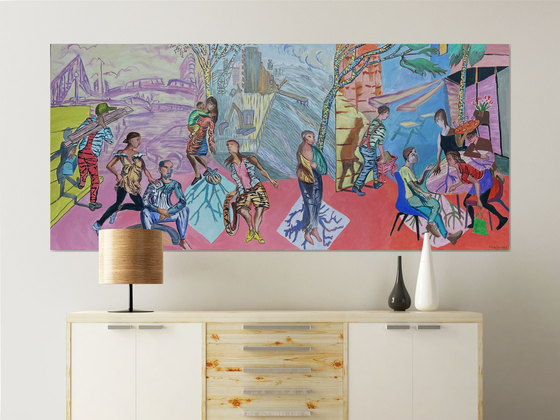 Workers at Westferry Circus