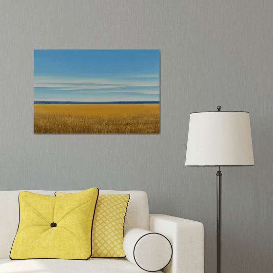 Field of Gold - Blue Sky Landscape