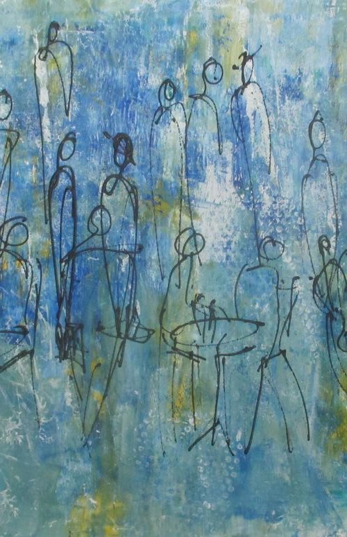 citylife Jazz and Coffee 31,5 x 47,2 inch by Sonja Zeltner-Müller