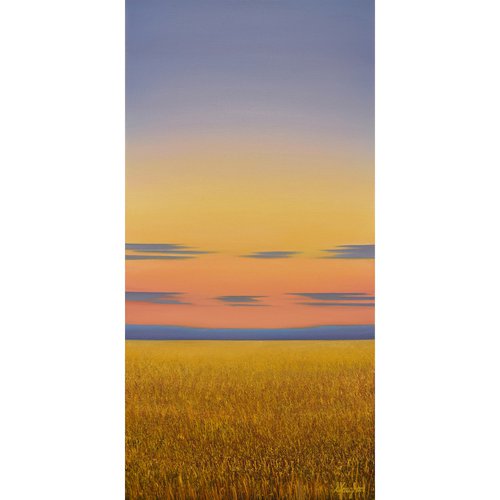 Twilight Gold - Colorful Sunset Landscape by Suzanne Vaughan