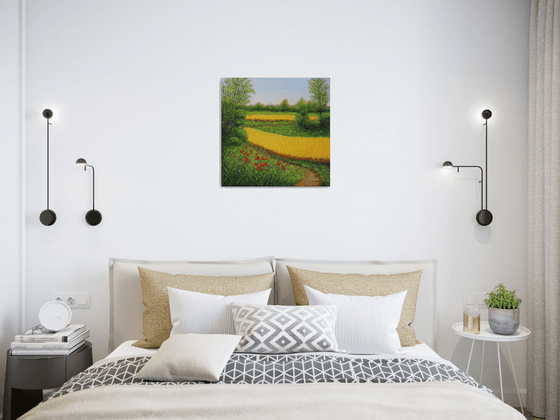 Wheat field with poppy meadow