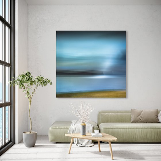 Light the Way - Extra large canvas blue and yellow