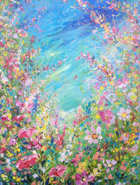 Pink and Teal Meadow