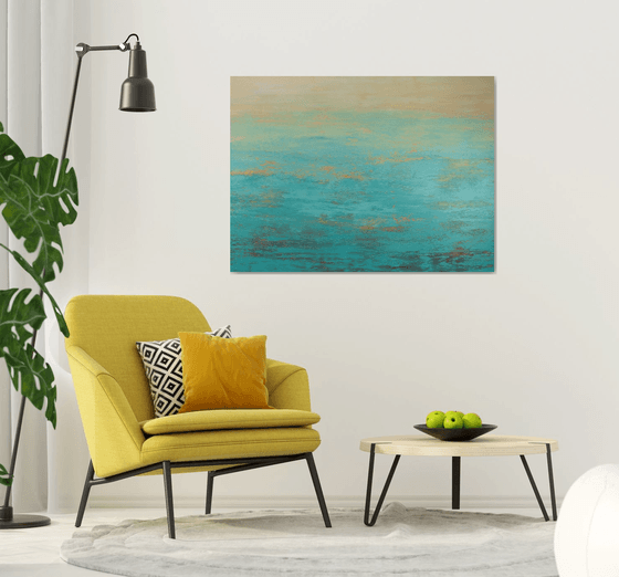 Aqua Beach - Modern Abstract Expressionist Seascape