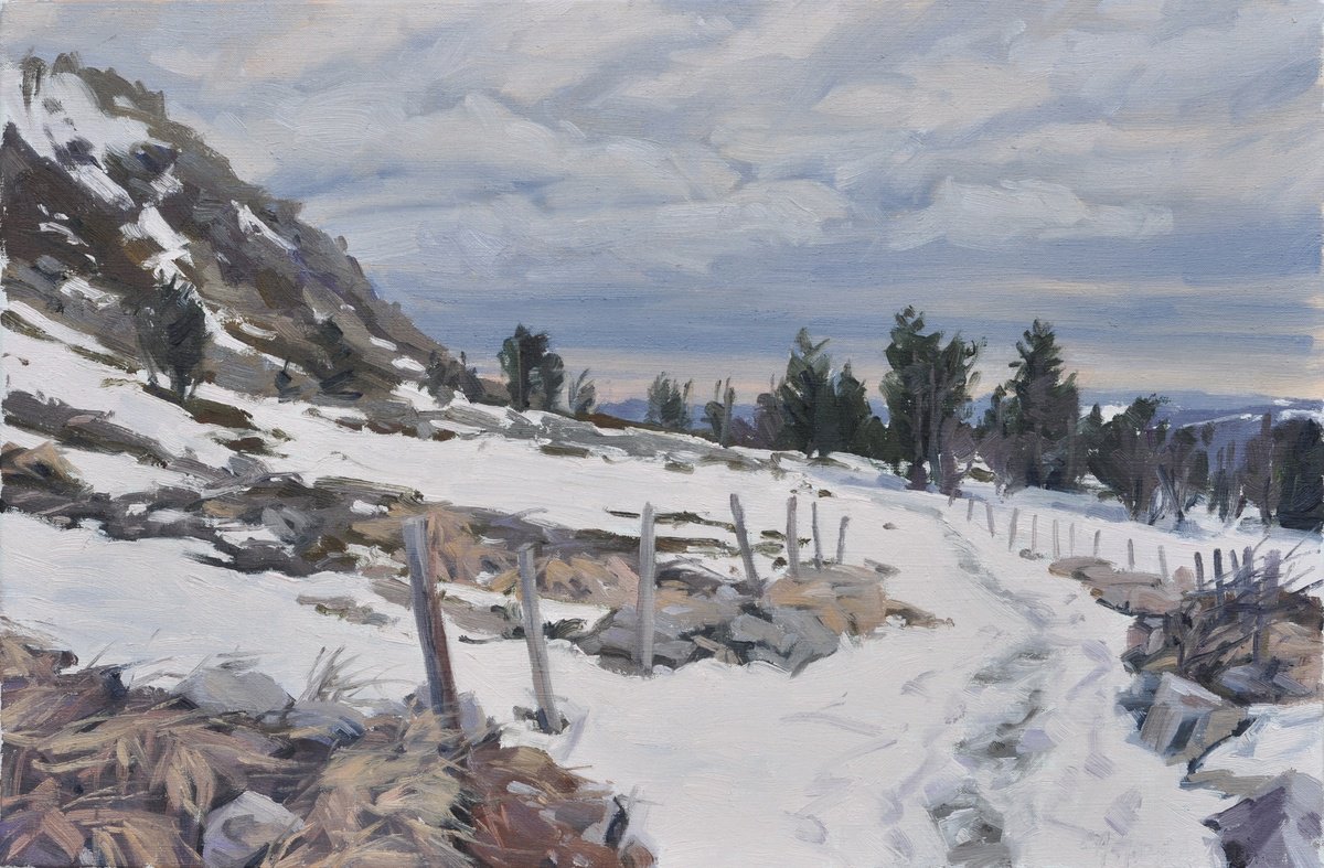 Winter Light Over The Mezenc By Anne Baudequin, 20 X 13, Artwork For Sale On Artfinder