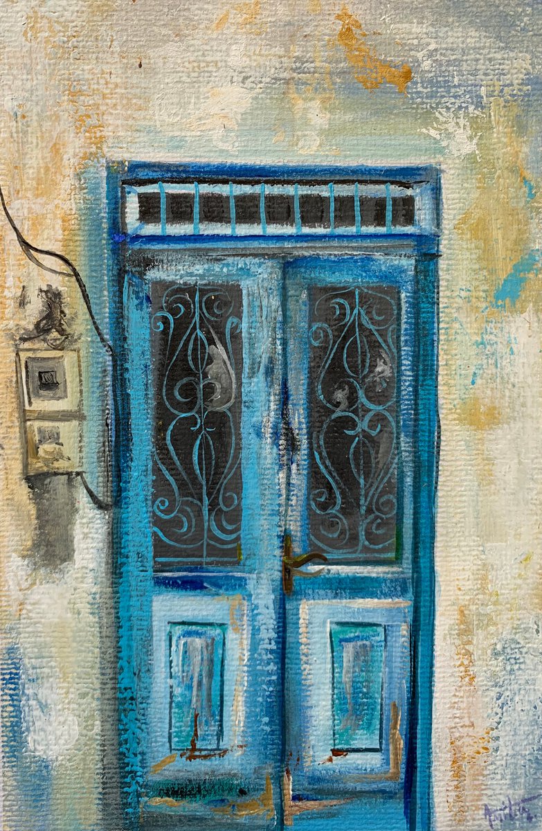 Old blue door by Amita Dand