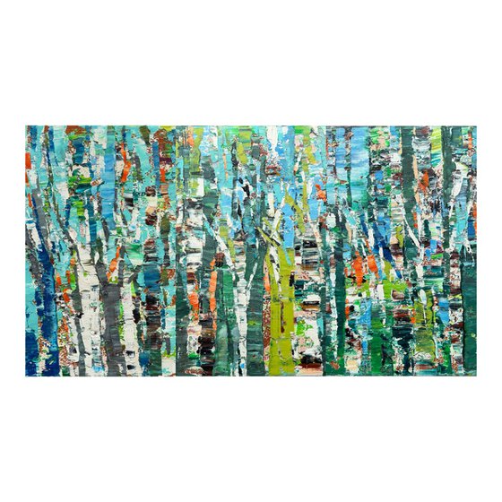 Whisper of the birch grove. Triptych