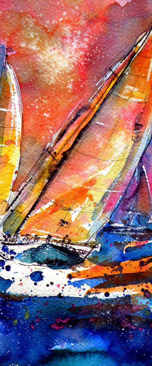 Sailboats together by Kovács Anna Brigitta