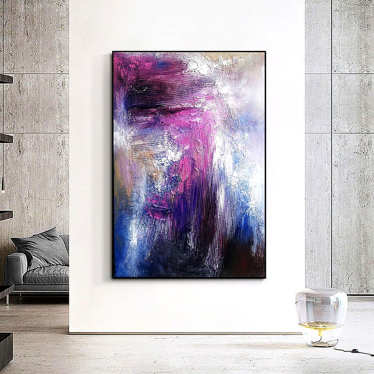 Purity, 70x100cm Abstract Textured Painting by Alexandra Petropoulou