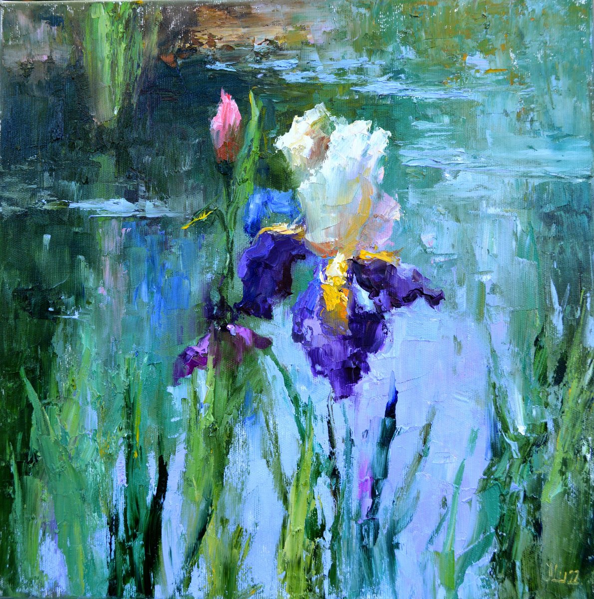 Iris by the pond by Elena Lukina