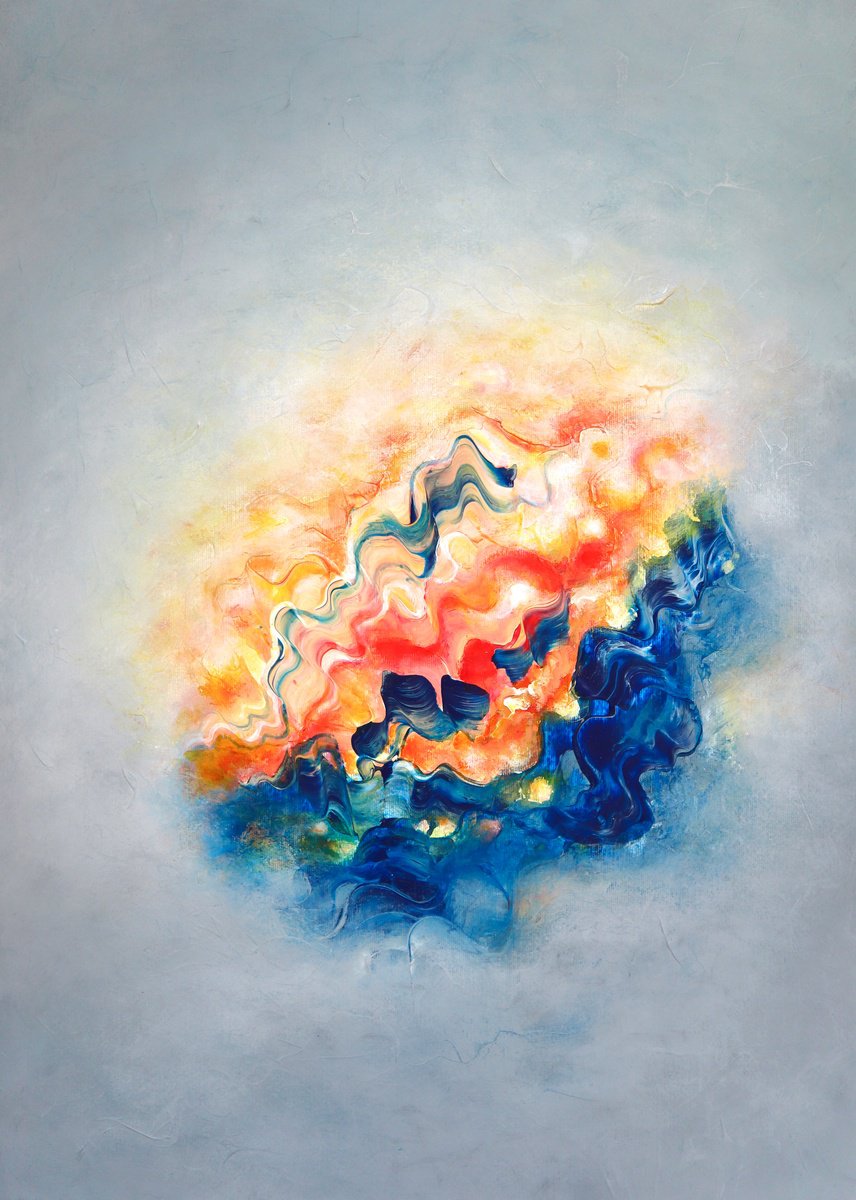 Organic Abstract Acrylic Painting By Tam Chianta, 20 X 28", Hold Fast To Dreams, Original Artwork