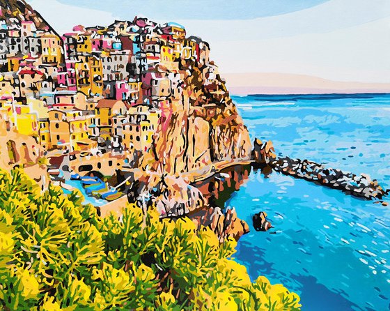Italian town on mountain