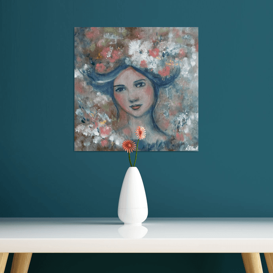 Anna Romantica.40x 40 cm on wood