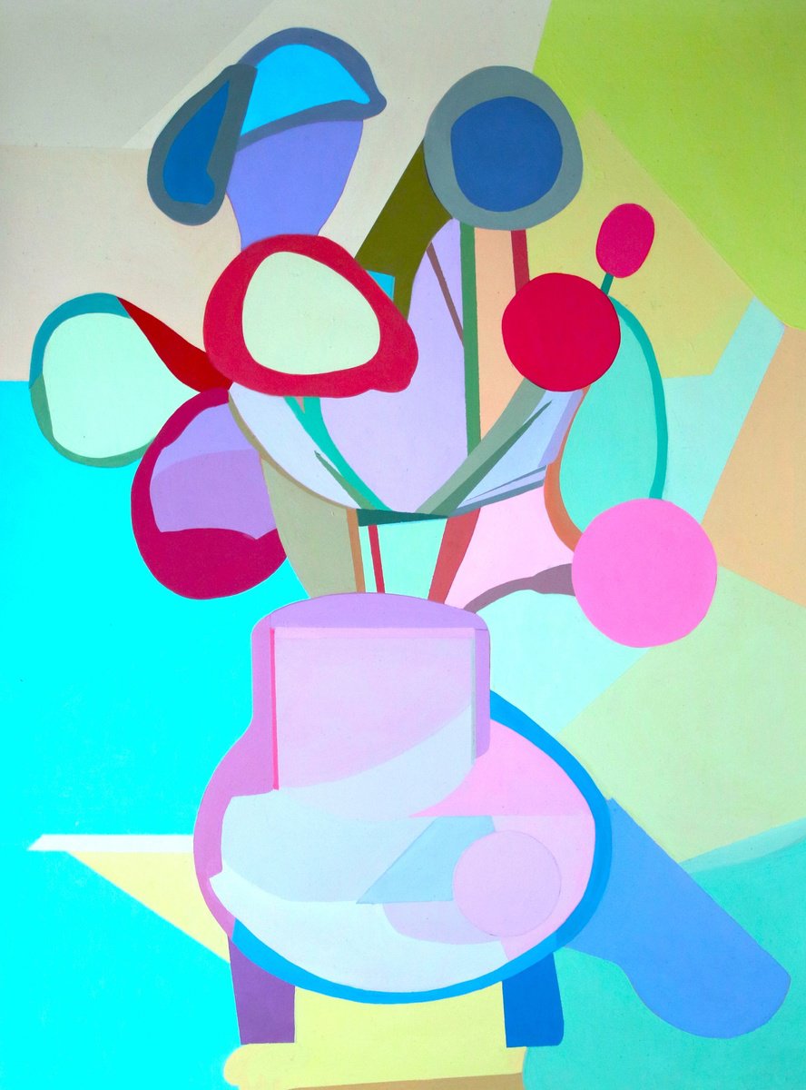 Impressionistic Botanical Acrylic Painting By Vast Swamp, 15 X 20", Dance, Original Artwork