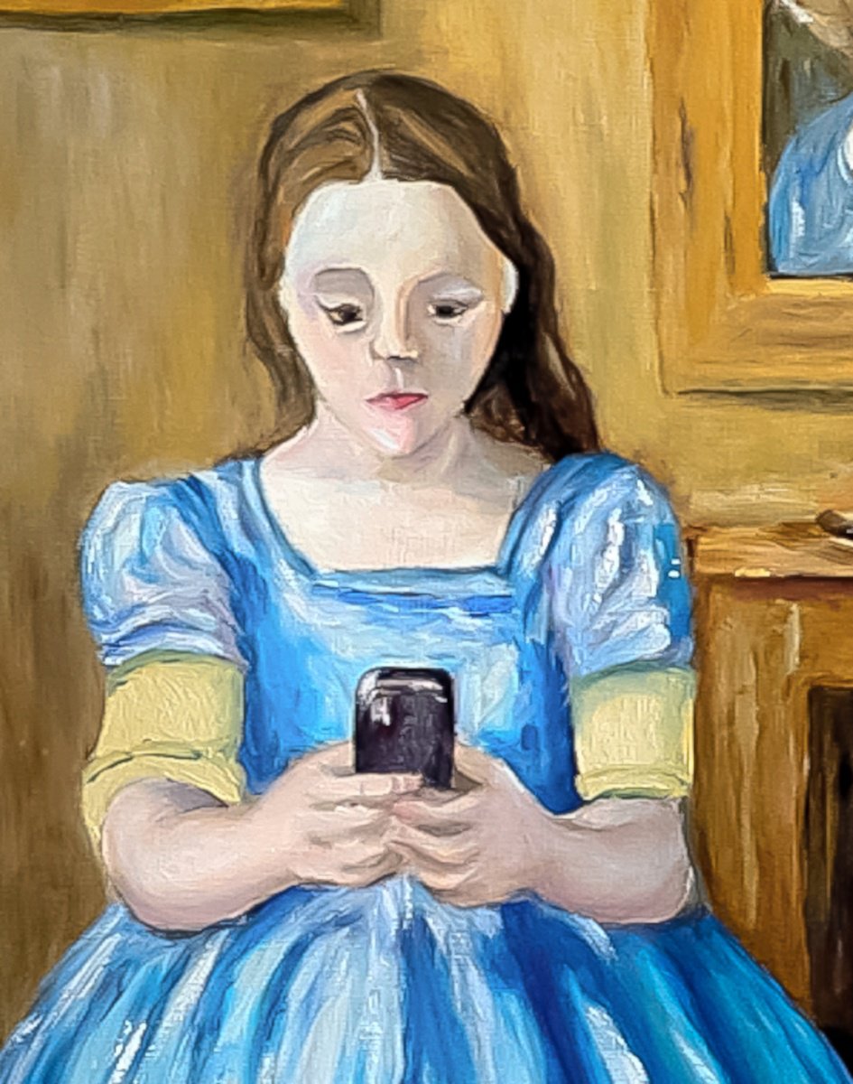 Expressive Oil Painting , Meninas 5G By Felix Rubio, 28 X 28, Artwork For Sale On Artfinder