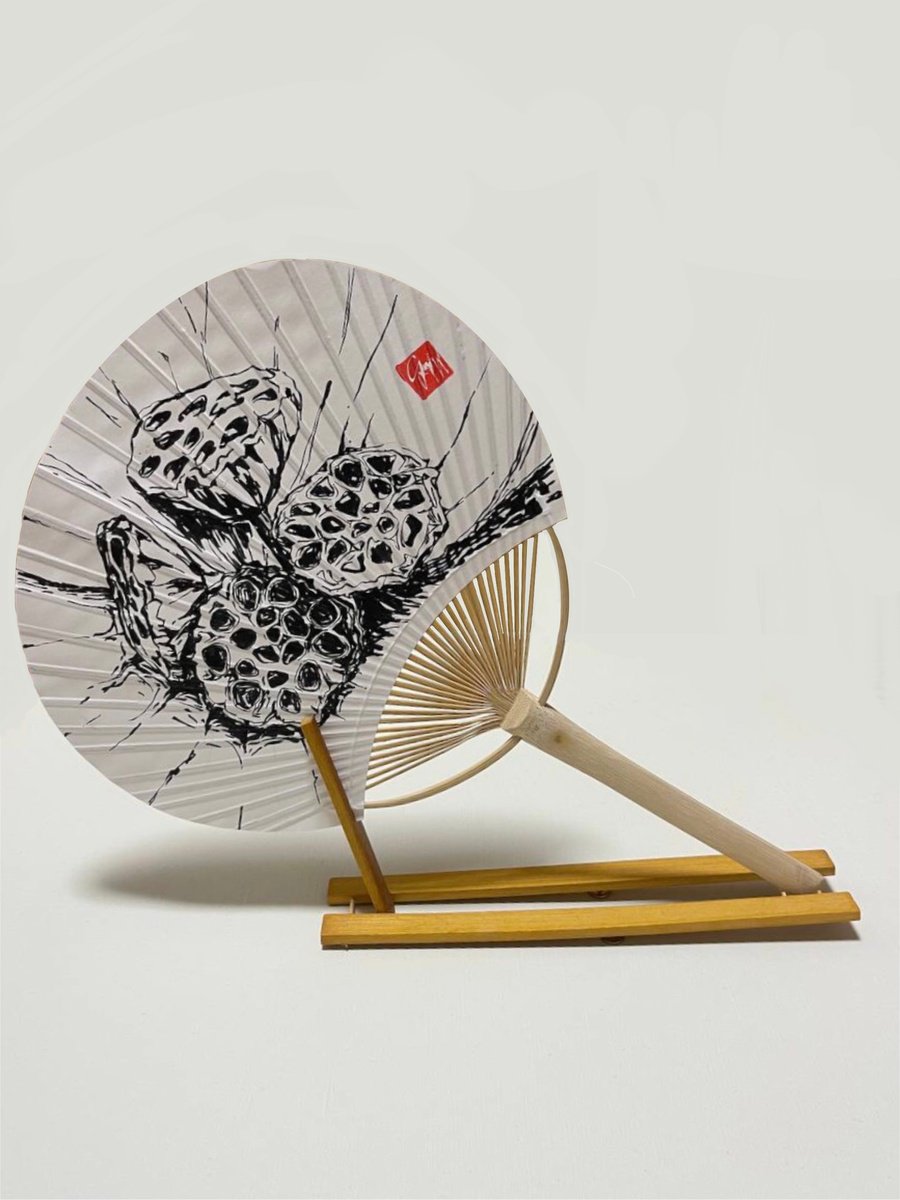 Ink Drawing , Lotus Pods On Fan By Guzel Min, 9 X 12, Artwork For Sale On Artfinder