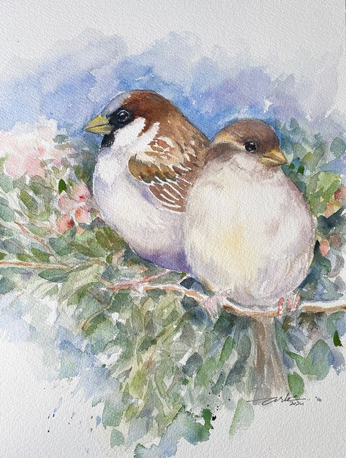 Jack and Jill_ Pair of Sparrows by Arti Chauhan