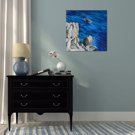 Nizza, Côte d'Azur AIVAZOVSKY INSPIRED NAUTICAL OIL ART OIL SEASCAPE LIVING ROOM WALL ART MARINE PAINTING, NAUTICAL ART