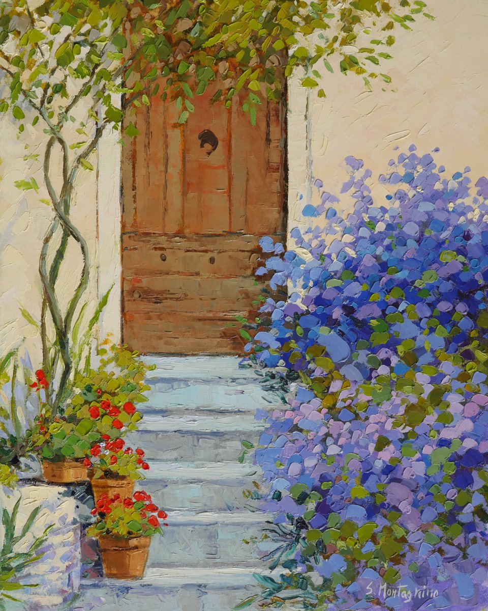 Impressionistic Botanical Oil Painting By Susanna Montagnino, 16 X 20", Summer, Original Artwork