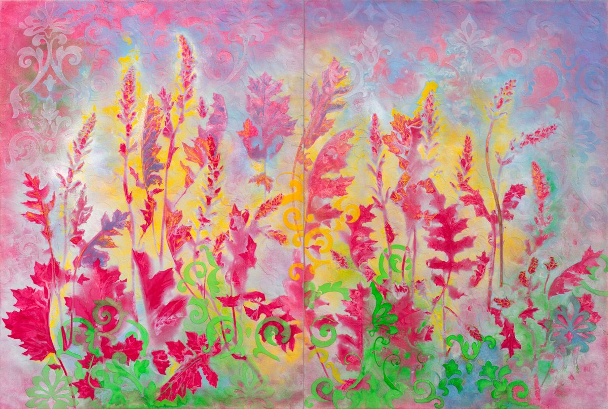 Impressionistic Painting , Rituale Di Fioritura Interiore (Diptych) By Milena Nicosia, 82 X 55, Artwork For Sale On Artfinder