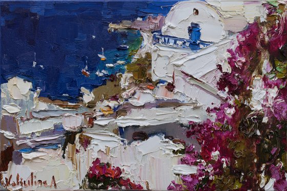 Santorini, Greece - Original landscape painting