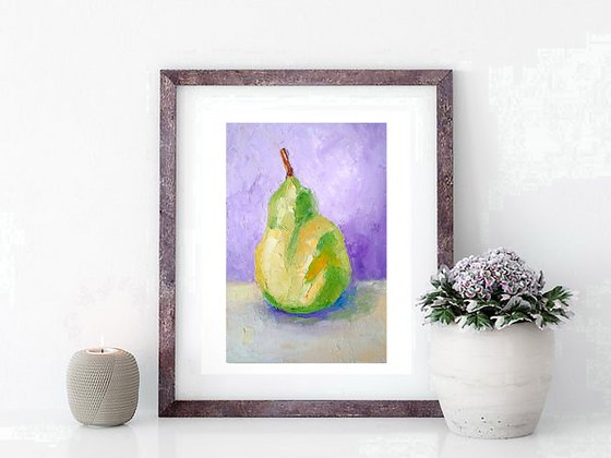 Pear Painting Fruit Still Life Artwork Kitchen Original Wall Art