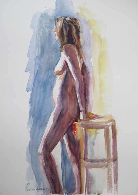 Standing female nude