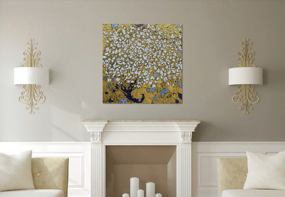 Gold Lanscape with Magnolia