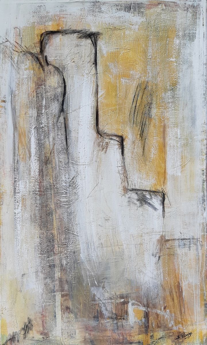 CLIFF large abstract seascape Acrylic painting by Stefanie Rogge