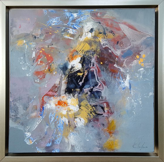 Soft Blue Fascinating Floral Colors Painting By O KLOSKA