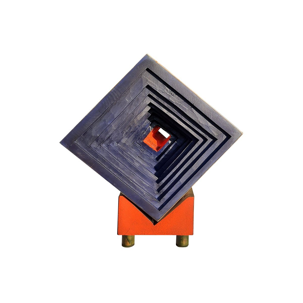 Geometric Abstract Wood Sculpture By George Troyanov, 11 X 13, Revelation, Original Artwork