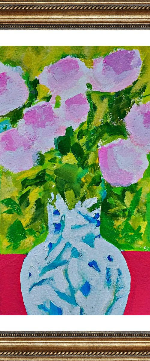 Roses and Blue Shutters by Jan Rippingham