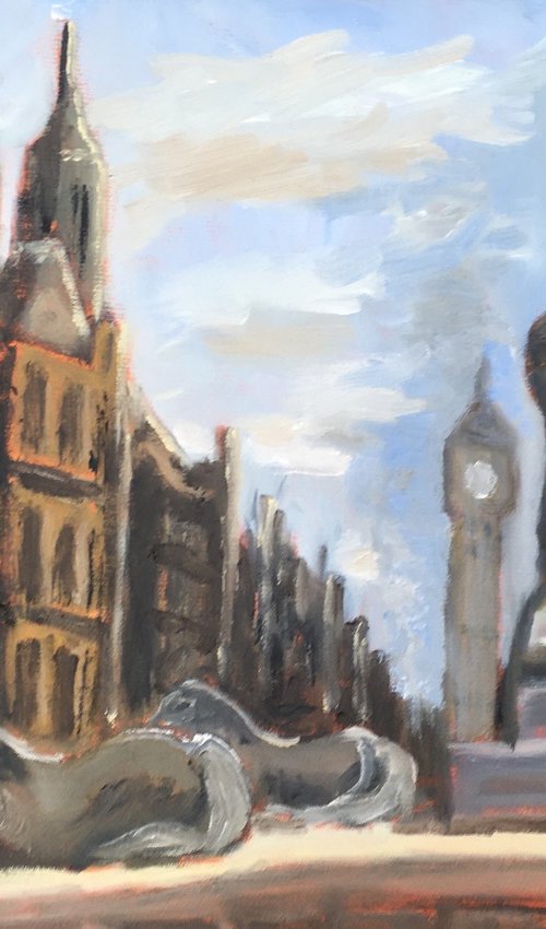 Trafalgar Square, Painting by Julian Lovegrove Art