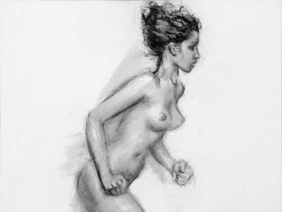 Charcoal drawing on paper "Nude"