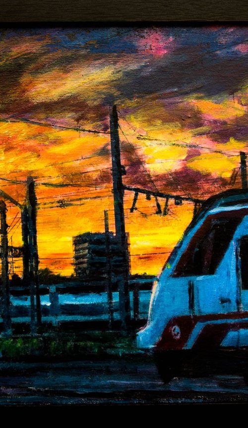 Trenes al atardecer by Vera Gavina