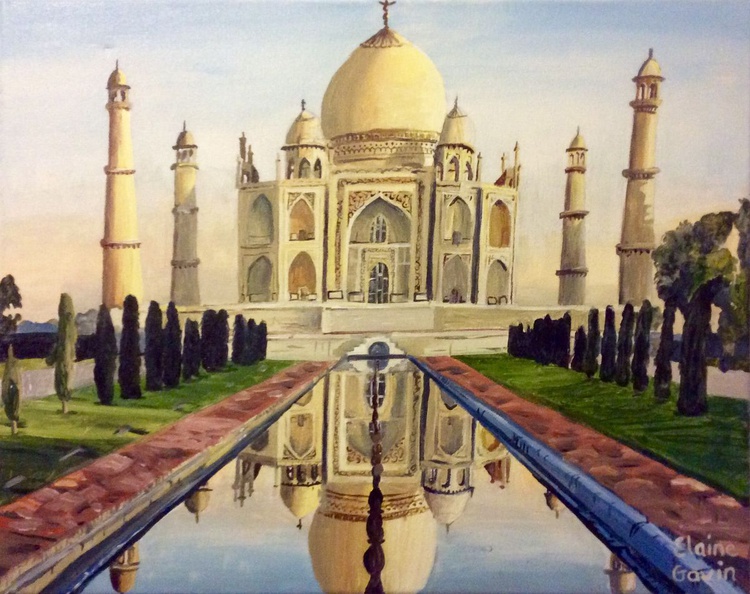 Taj Mahal Acrylic Painting By Elaine Gavin Artfinder