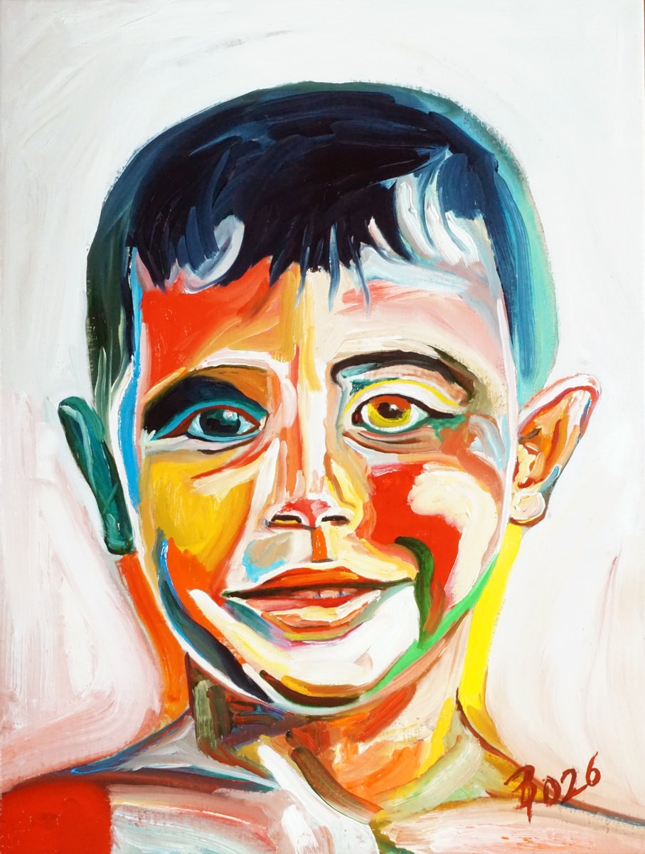 Expressive Oil Painting , Portrait Of Giulio By Paolo Borile, 12 X 16, Artwork For Sale On Artfinder