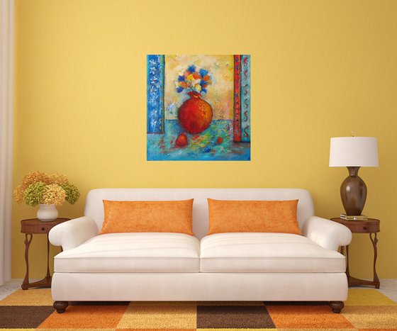 Terracotta Pot and Flowers