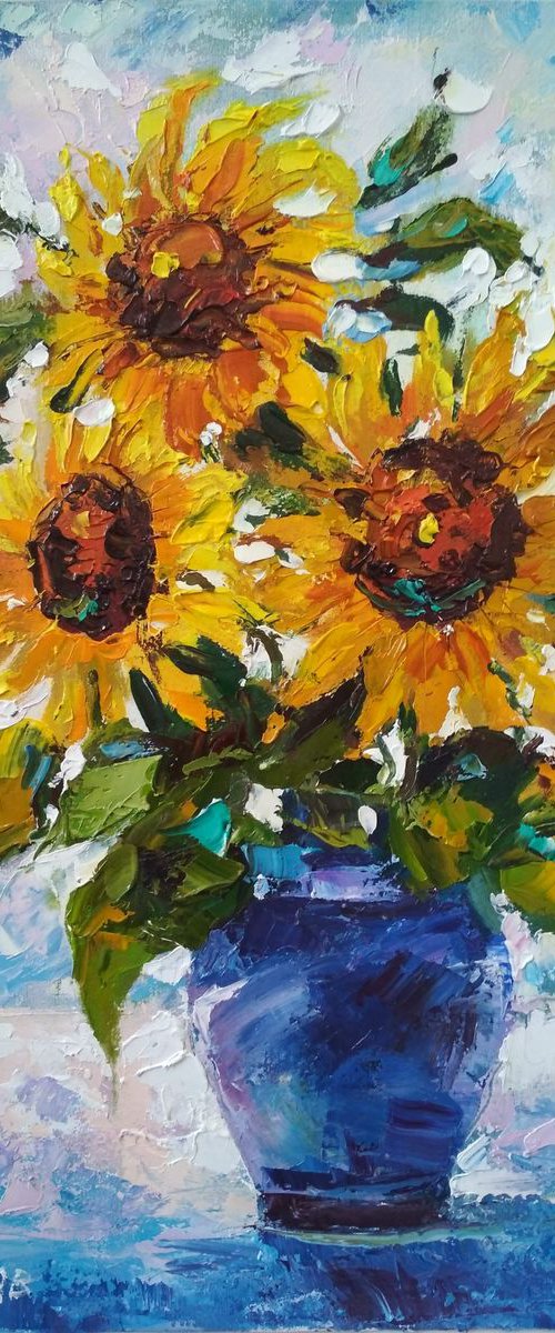 Still life wth sunflowers. by Andrej  Ostapchuk