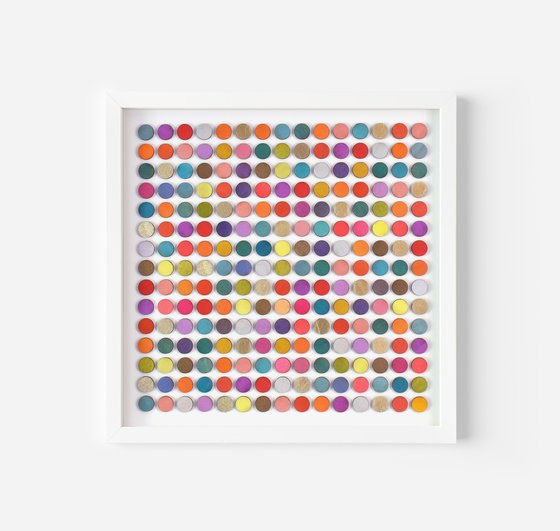 Two Hundred and Twenty Five 3D Painted Dots with Gold Original Painting