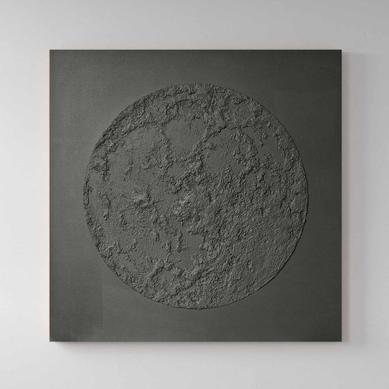 "Gray Moon" Gray moon abstract art