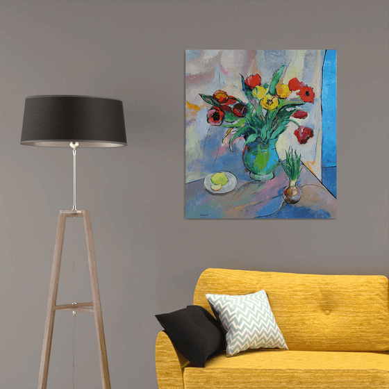 Still life with tulips