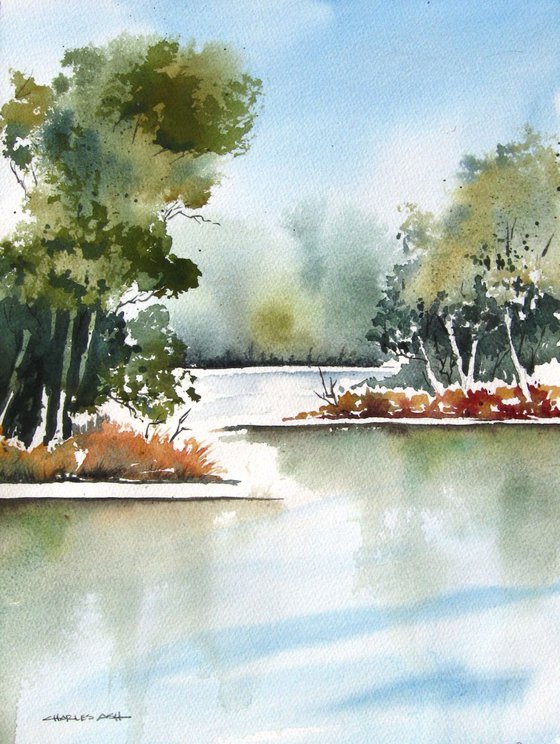 Cottonwood Bend - Original Watercolor Painting