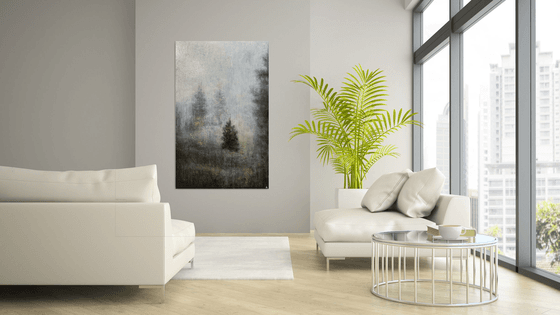 A young, lonely spruce tree