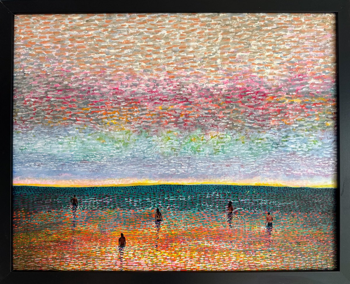 Surrealistic Landscape Painting By Stefano Pallara, 20 X 17", A Higher Order N.12, Original Artwork