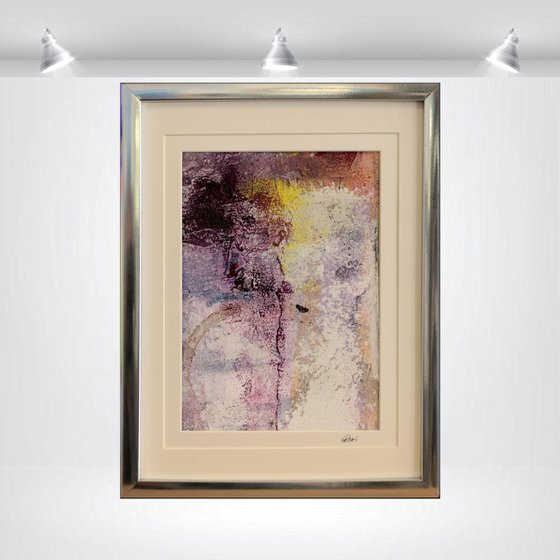 Structure meets Color - Small abstract painting, framed art