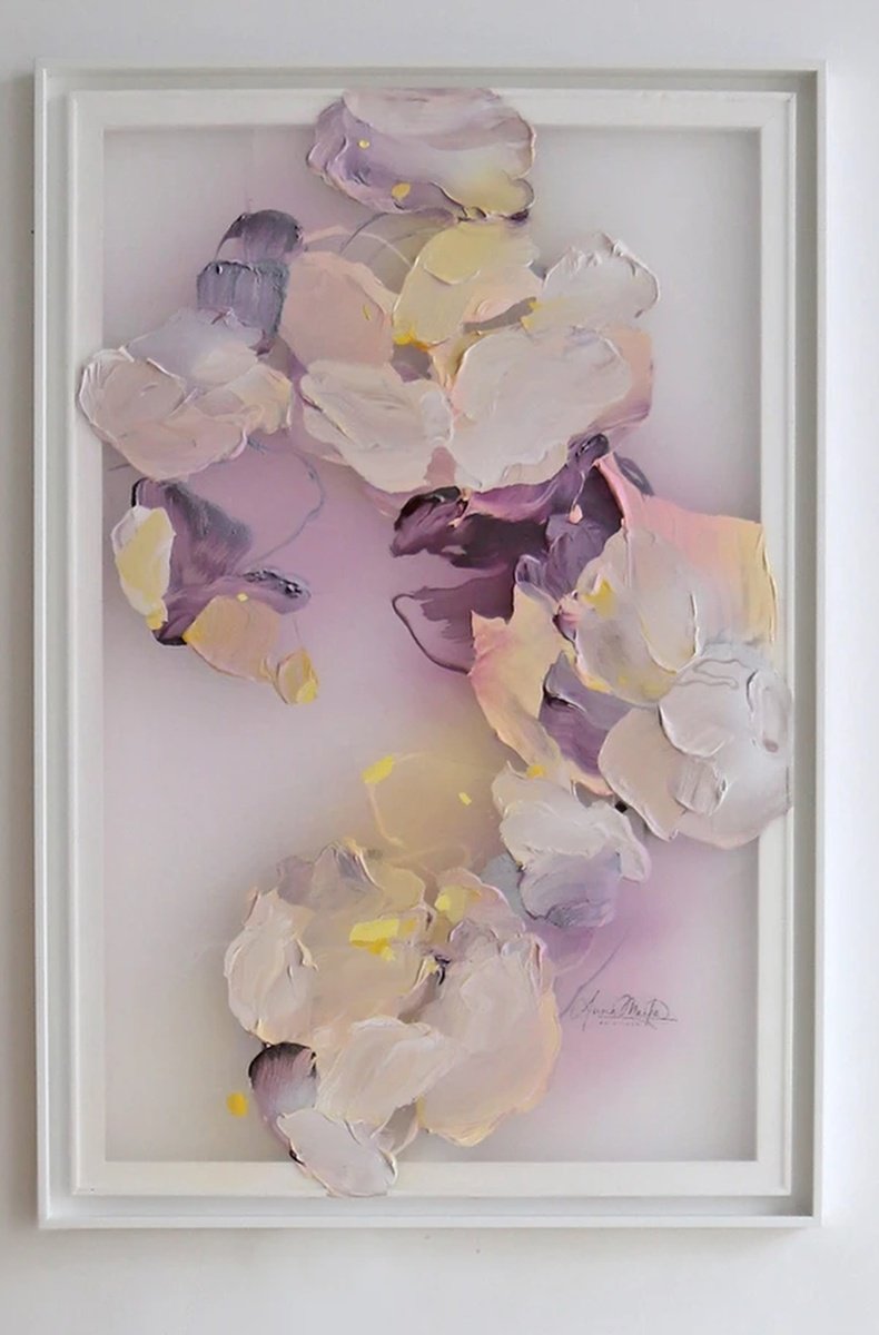 Abstract Acrylic Painting By Anna Maiko, 23 X 34, Floral Waltz, Original Artwork