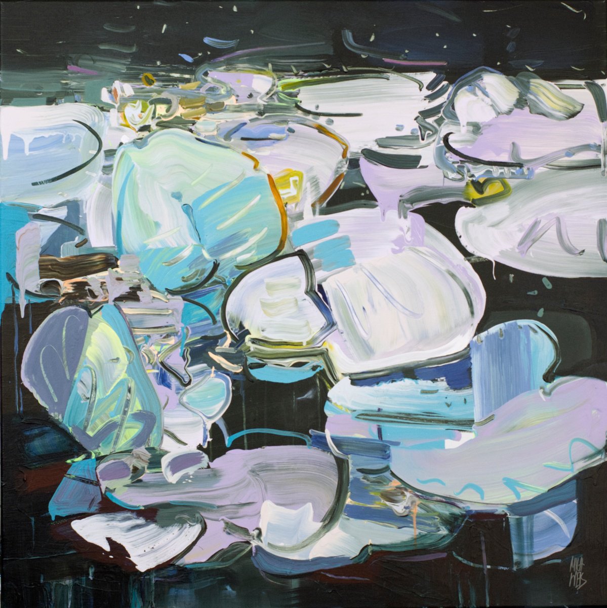  When Water Lilies Dream By Mila Weis, 39 X 39, Artwork For Sale On Artfinder